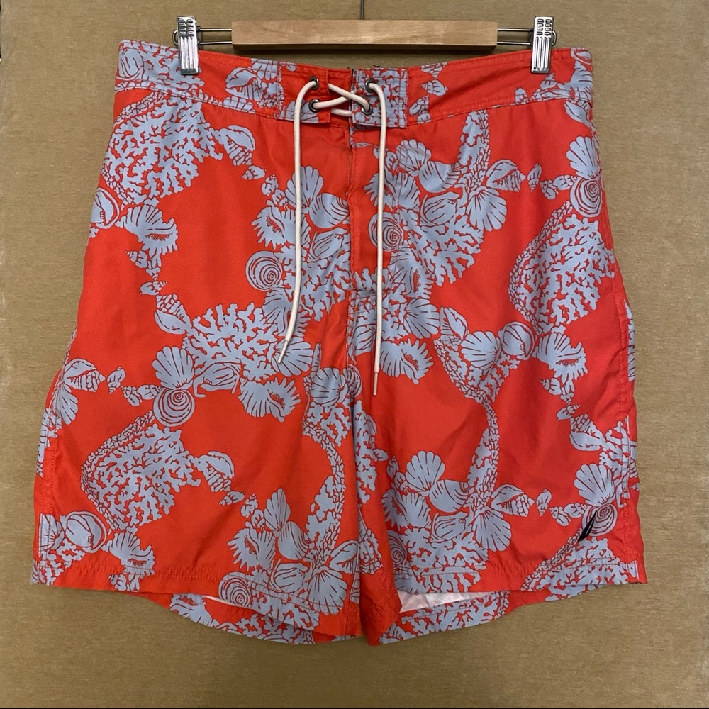 NAUTICA Tropical Print Swim Trunks